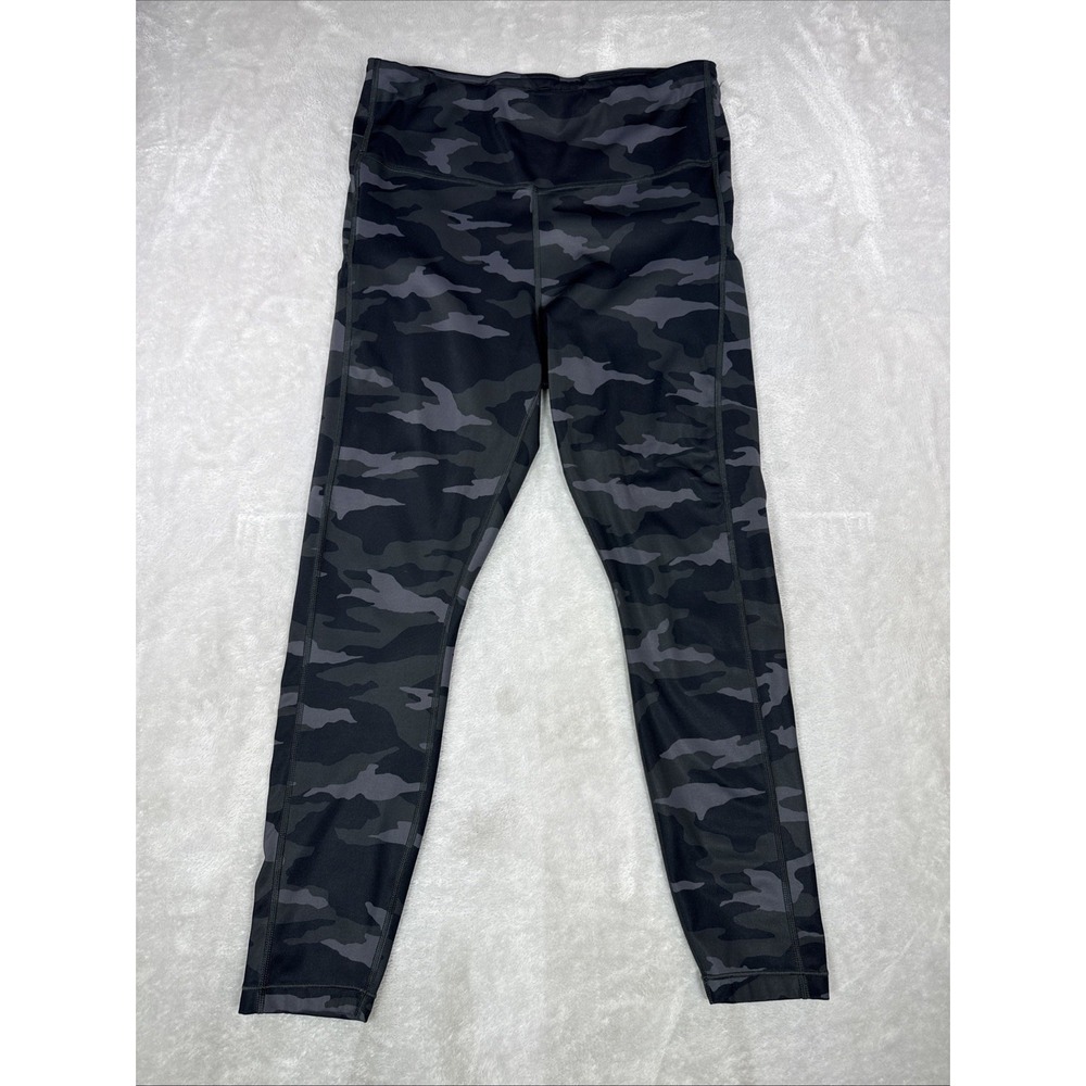 ATHLETA Ultimate 7/8 Tight Leggings Gray Camo Stash Pocket Workout Women's Med